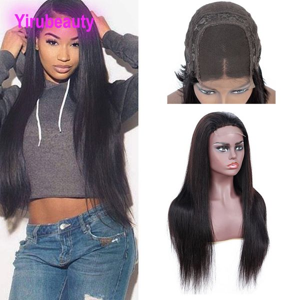 Indian Raw Human Virgin Wigs 4x4 Wig de fechamento de renda 10-32 polegadas Produtos para cabelos em parte grátis