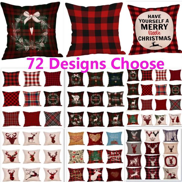 

new christmas stripe throw pillow case cover plaid linen sofa pillow case car cushion cover xmas gift home decor 72 style fa2510