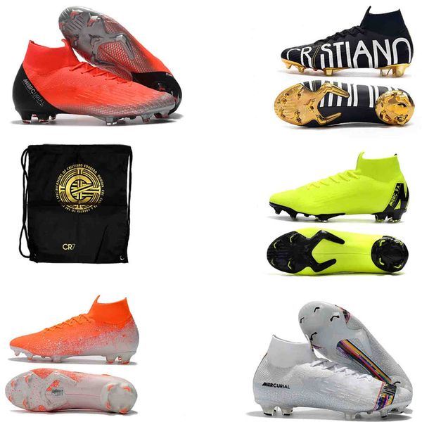 

2019 new mens women soccer cleats mercurial superfly vi 360 elite ronaldo fg cr soccer shoes chapter 6 football boots high ankle