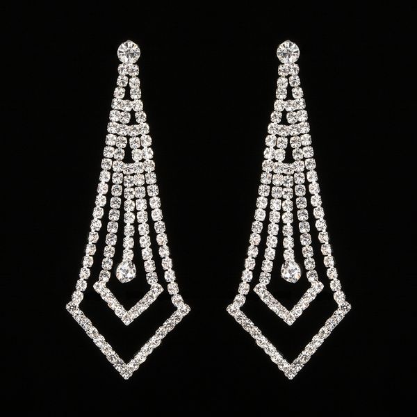 

diamond earrings woman long fund temperament eardrop exaggeration nightclub earring product, Golden