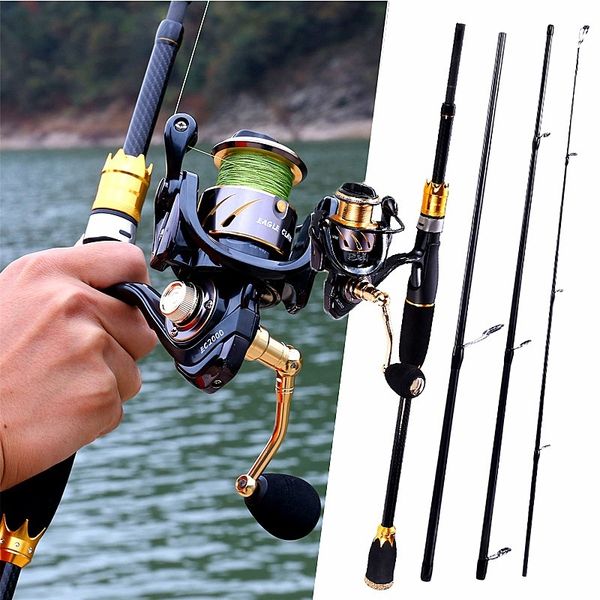 

sougayilang spinning fishing rod combo- portable fishing rod with 13+1 bb spinning reel