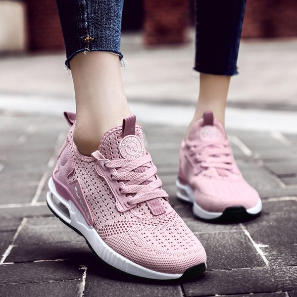 

women running shoes grils sneakers walking jogging tracking work footwear air flat knit ultralight basket gym sport shoes