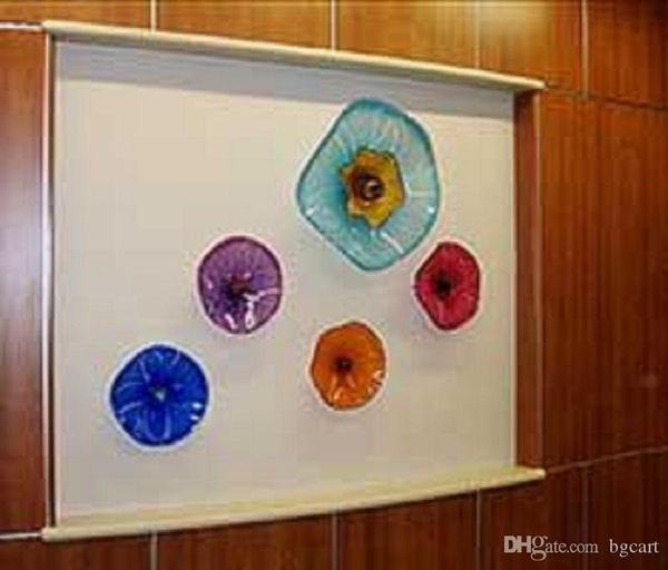 Blumenförmige Murano-Kunstglas-Wandleuchte für Hoteldekoration, Kunstglas-Dekorplatten, Murano-Glas-Wandleuchten