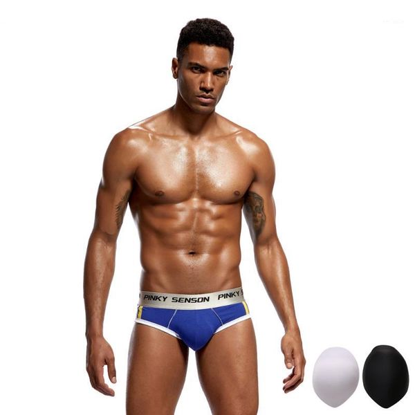 

pinky senson push up cup pad fashion gay underwear bulge fitness briefs shorts men underwear cotton underpants1, Black;white
