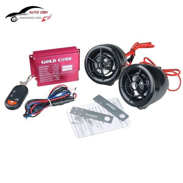 Freeshipping Sistema de Som Remoto Sem Fio Motocicleta Áudio Do Carro Falantes FM Rádio USB SD Sistemas de Alarme Speaker Anti-roubo de Moto MP3 Áudio