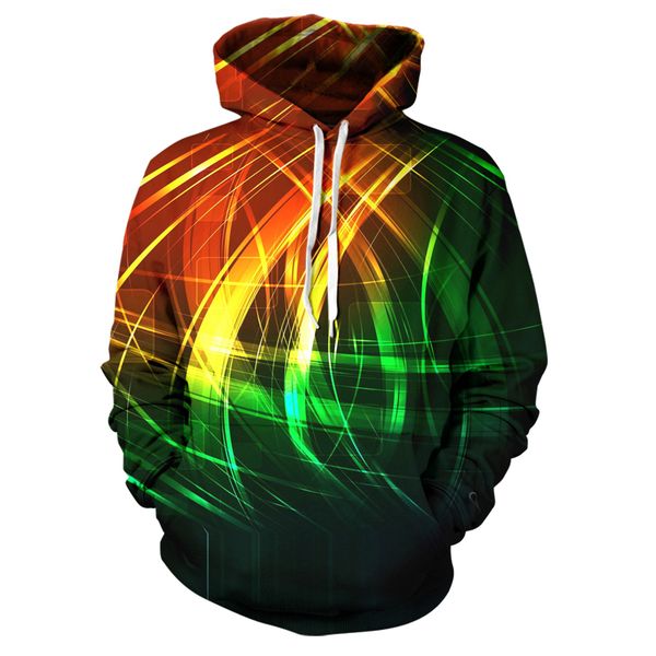 

3d printing colorful hoodie new spring and summer fashion 2020 new fashion men's and women's colorful series, Black