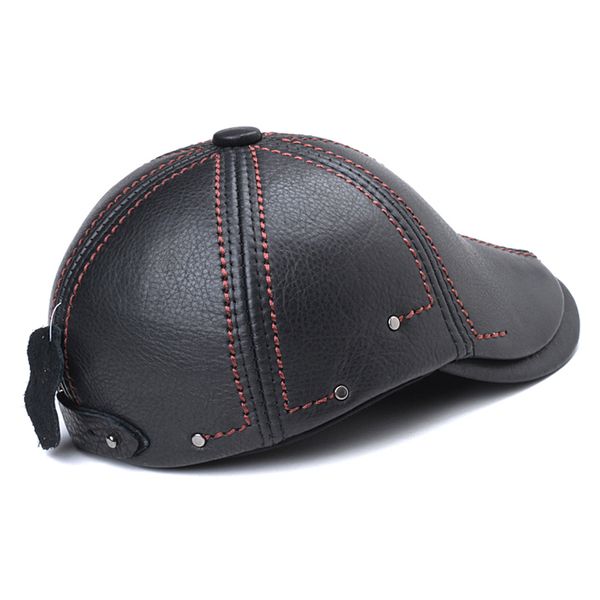 

svadilfari new 2018 genuine leather windproof duckbill man women cap cowhide gorras black ear casquette hats for male berets, Blue;gray