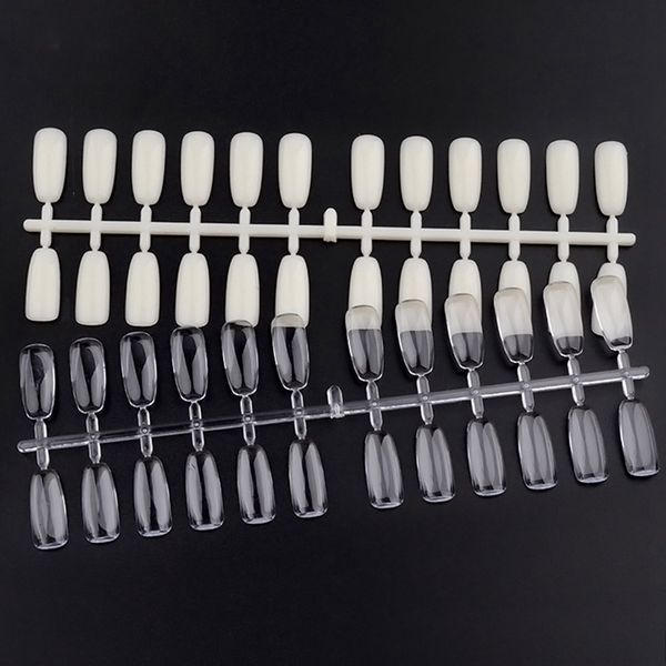 

120pcs tips clear/natural color half fake false nail art artificial acrylic gel uv manicure set diy ing, Red;gold