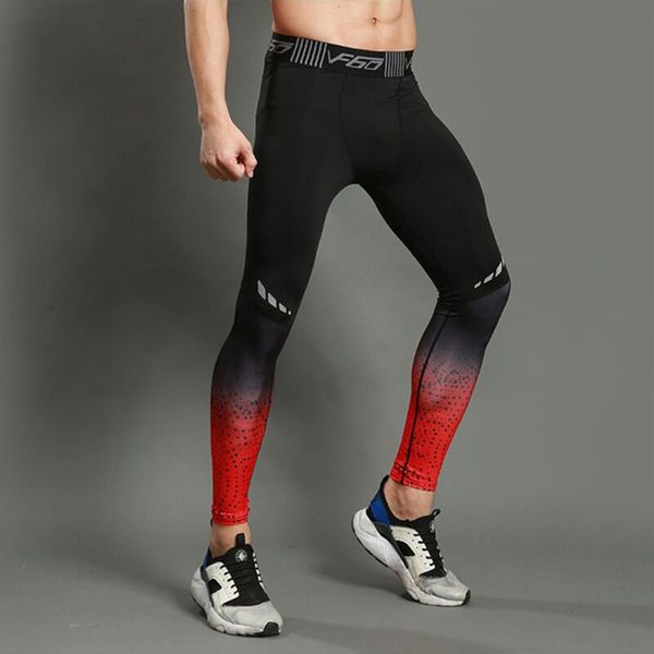 

sports pants men elastic quick dry breathable stretch slimming compression tights trousers fitness sportswear, Black;blue