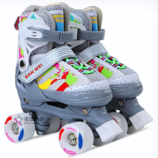 

child adjustable colorful roller skates double row skates two line roller skate shoes patins for kids abec-7 four pu wheels ib06