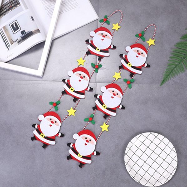 

2019 christmas decoration santa claus climbing on rope for indoor outdoor wall window hanging xmas ornament