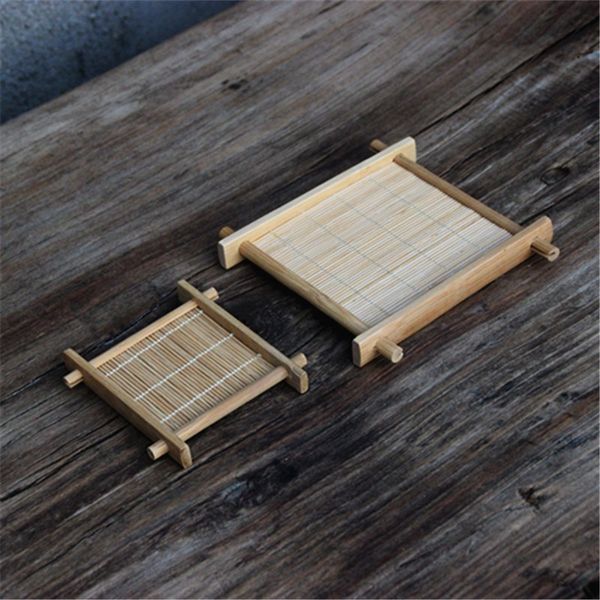 

natural bamboo tea trays square bamboo tea cup mats coaster wholesale
