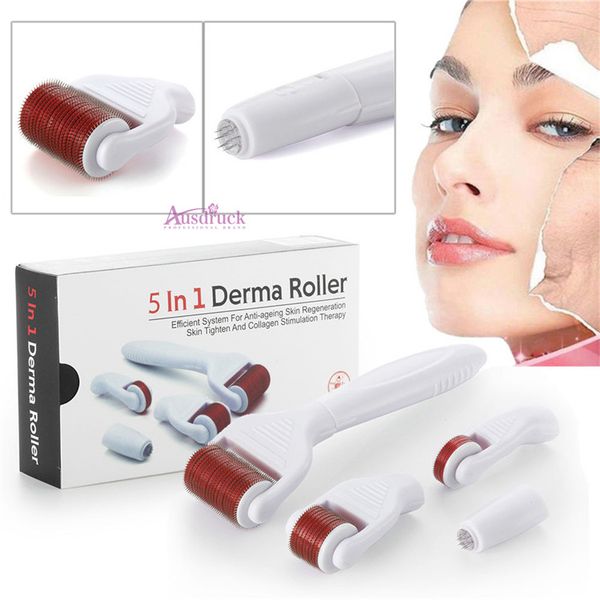 

dropshipping 5in1 derma roller needle roller kit micro needle set facial anti aging skin care face beauty tool