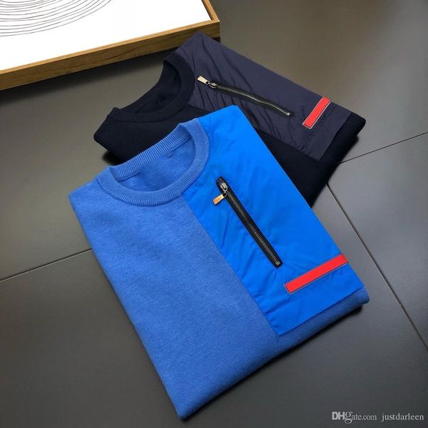 

19fw new luxury paris brand designed pure wool prd sweater classic men and women sweater, Black