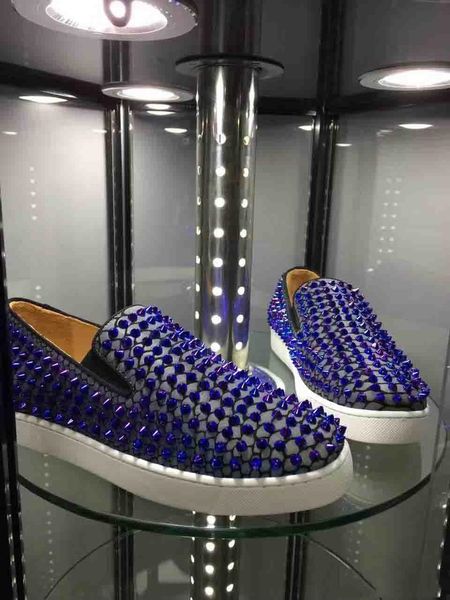 

r men's loafers shoes red bottom night glow pik full spiked roller pik boat shoes for men's flat sneakers men's low cut luxur, Black