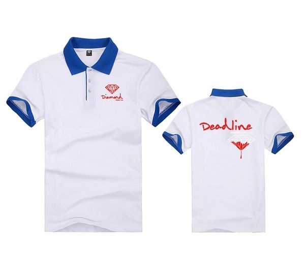 

54333 men print stand collar casual polo t shirt quick dry shirt, White;black