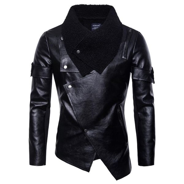 

mens faux leather jackets men jacket classic motorcycle bike cowboy jackets male plus size thick coats m-5xl, Black