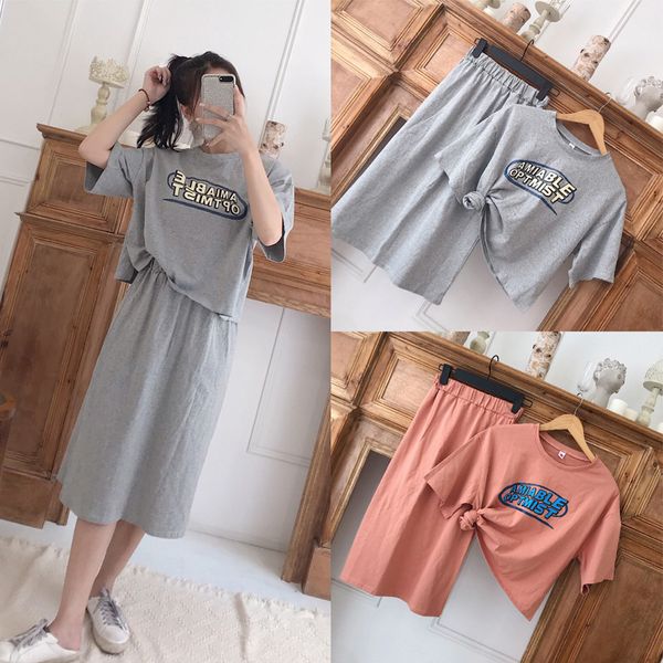 

2019 summer wear new style women's suit korean-style slimming fashion hong kong flavor students western style online celebrity t, Black;blue