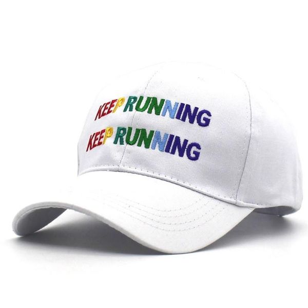 

2019 cotton run letter embroidery casquette baseball cap adjustable snapback hats for men and women 196, Blue;gray