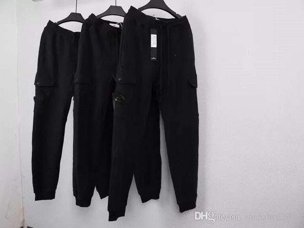 

trendy sweatpants, cotton pants with legs tucked in, Black