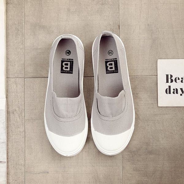 

2020 spring and summer women flat shoes new pedal round toe female casual canvas shoes slip on ladies flats, Black