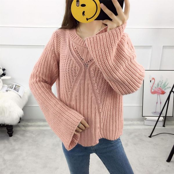 

knitted women sweaters and pullovers all-match solid female jumper hollow out pull femme, White;black