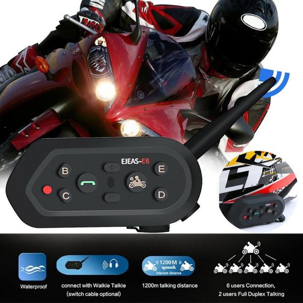 

1 motorcycle walkie-talkie headset outdoor full-duplex real-time call wireless helmet intercom headset e6