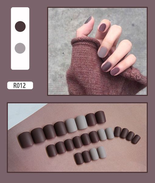 

fake nails wearable nail patch comes 24pcs/set waterproof, Red;gold