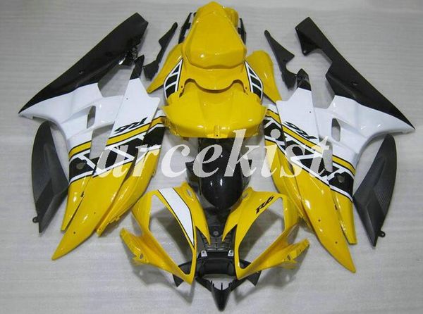 

new abs injection motorcycle fairings kits fit for yamaha yzf-r6 2006 2007 06 07 r6 custom yellow white light