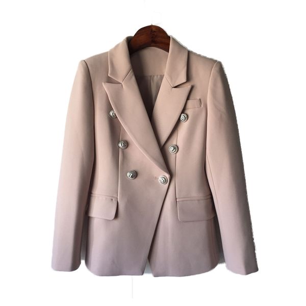 

длинные рукава женщины blazer jacket абрикос 2017 осень зима кнопки украшения двойной брестед outer пальто надеть на работу 2266ly, White;black