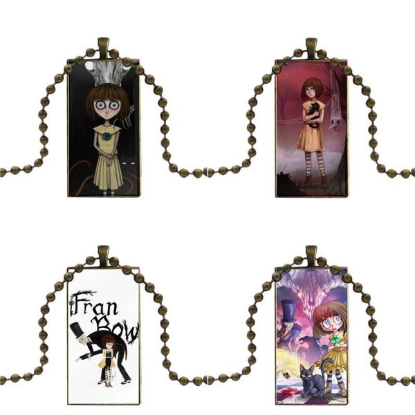 

for christmas gift fashion game fran bow horror girl glass pendant galaxy pendant necklace women bronze plated necklaces jewelry, Silver