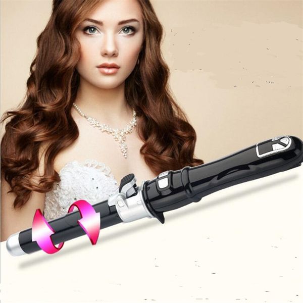 

lcd auto rotary electric hair curler styler curling iron wand waver automatic rotating roller wave curl hairstyler salon machine
