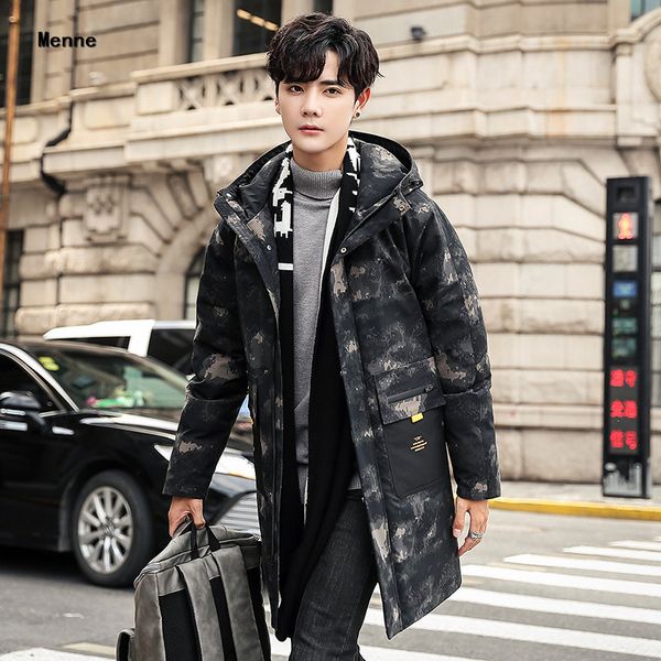 

2019 winter korean version of the thick down coat hooded men's clothing, Black