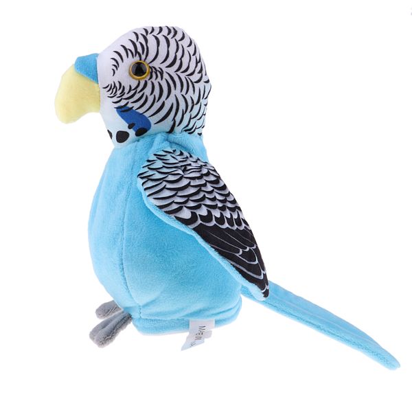 

blue talking parrot imitates and repeats what you say fun toy for kids