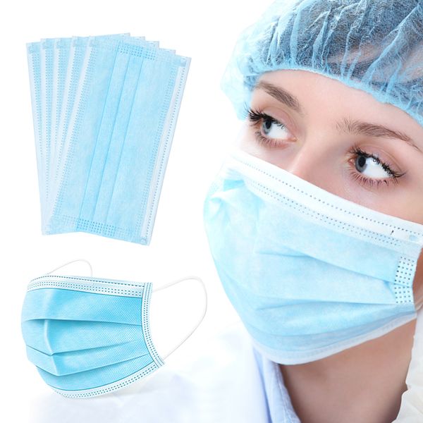 

disposable face masks thick 3-layer dustproof earloop dust mouth masks cover 3ply non-woven disposable dust mask soft breathable