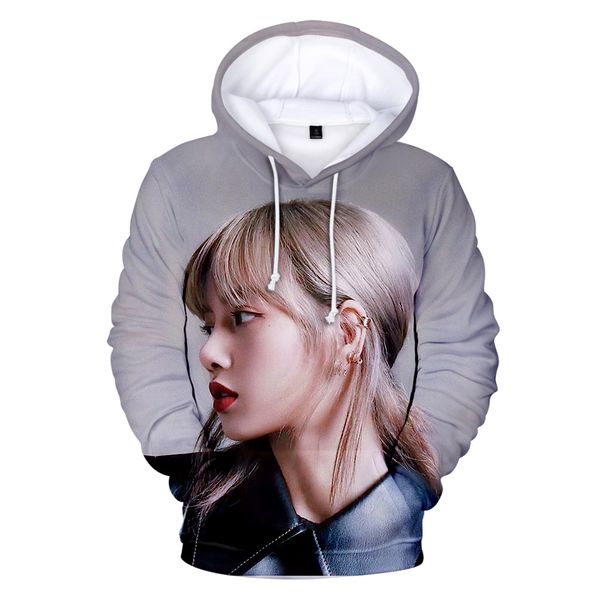 

new korea beauty blackpink 3d hoodies men/women summer fashion casual hip hop 3d hoodie&sweatshirts print blackpink hoodies, Black