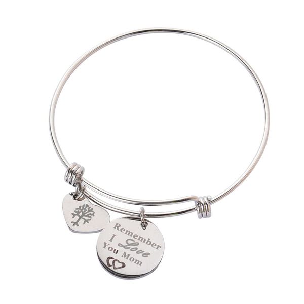 

stainless steel charm bracelet adjustable bangle gift for women ladies girls (3, Black