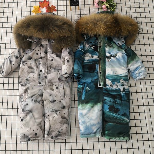 

children's clothing winter snowsuit jumpsuit teen snow wear clothes down fur jacket kids girls coat for boy parka overalls, Blue;gray