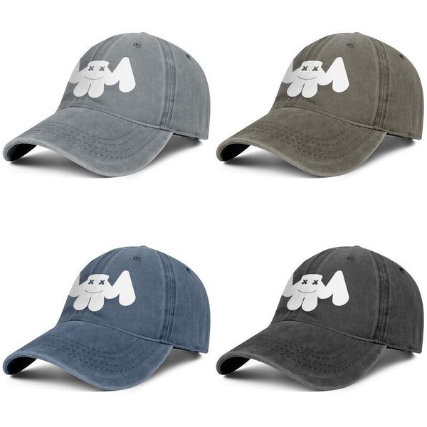

marshmello face logo black mens and women baseball denim cap cool designer golf blank fashion team stylish personalised hats art music, Blue;gray