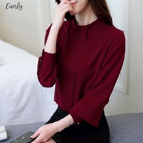 

new fashion women blouse shirt long sleeve plus size womens clothing red office lady shirt feminine d208 30, White