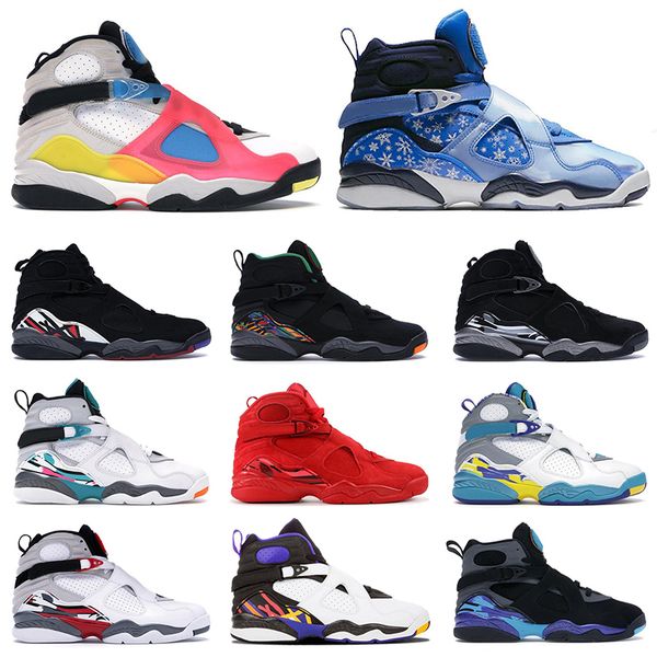 

new mens basketball shoes 8s multi color snowflake aqua bugs bunny three peat tinker chrome playoffs 8 men trainers sports sneakers