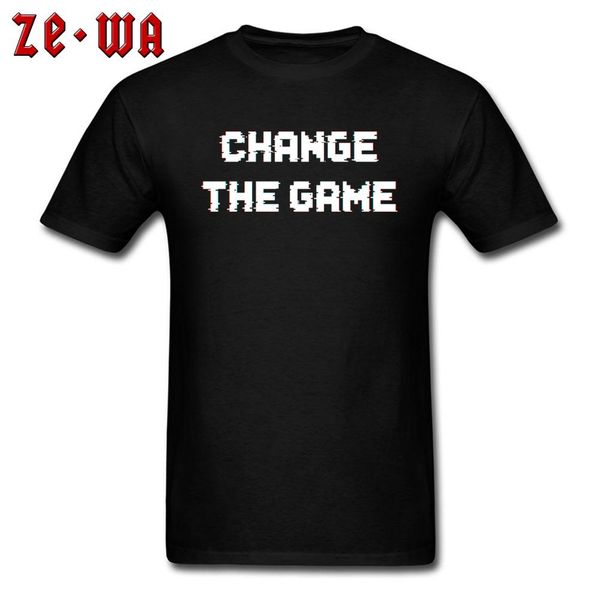 

hip hop letter t-shirt men tees change the game gamer gift clothes arcade lover t shirts black tshirt drop shipping, White;black