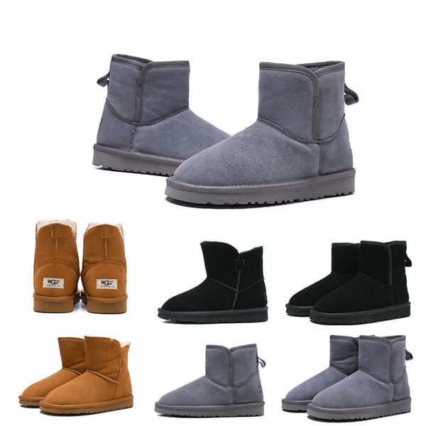 

2019 Fashion Australia Classic women Snow Boots WGG short kneel boots GREY Short Winter Boots designer shoes Crystal Butto US5-10 HOT SALE