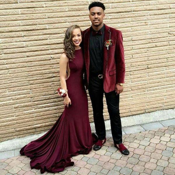 

burgundy smoking jacket groom tuxedo men suits for wedding prom party man velvet blazers costume homme terno masculino 2 piece, White;black