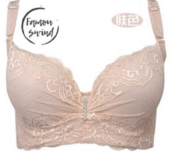 

3 bra underwire 4 cup push up large size underwear thin section cup c d e bra for women, Red;black