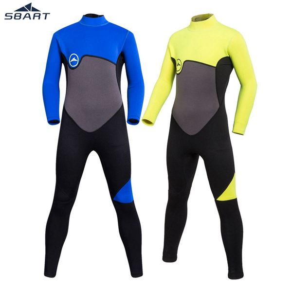 

sbart детских 2мм упругих дети fullbody wetsuit подросток с длинным рукавом мокрый костюм 8-16y солнцезащитный с длинным рукавом сиамского к