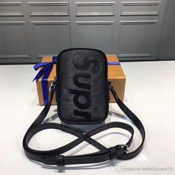 

2018 shoulder backpack sport outdoor packs bag men women with original box authentic material black red 17*12*5cm newest