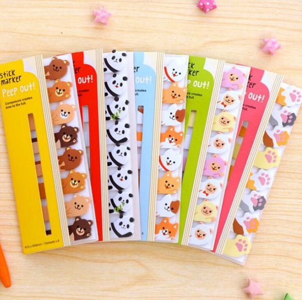 Großhandel - Mini süße Kawaii Cartoon Tier Haftnotizen Memo Pads Papier Kawaii Tier Aufkleber Notizblöcke Sticky LX1450