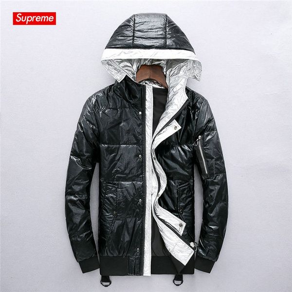 

box logo classic men down jacket italian designer brand boutique cotton locomotive luxury selling cotton business trend couple down jacket, Black