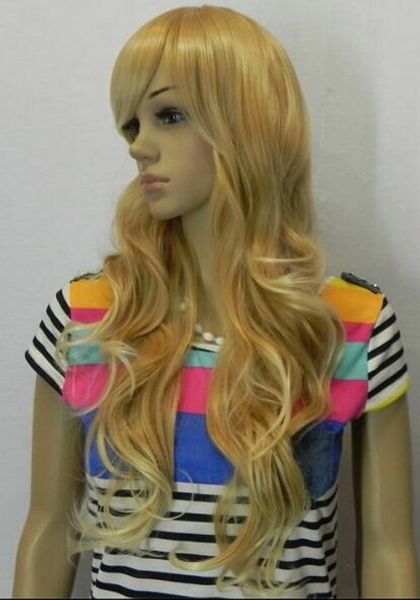 

+ love live lovelive long golden anime cosplay wig, Black;brown